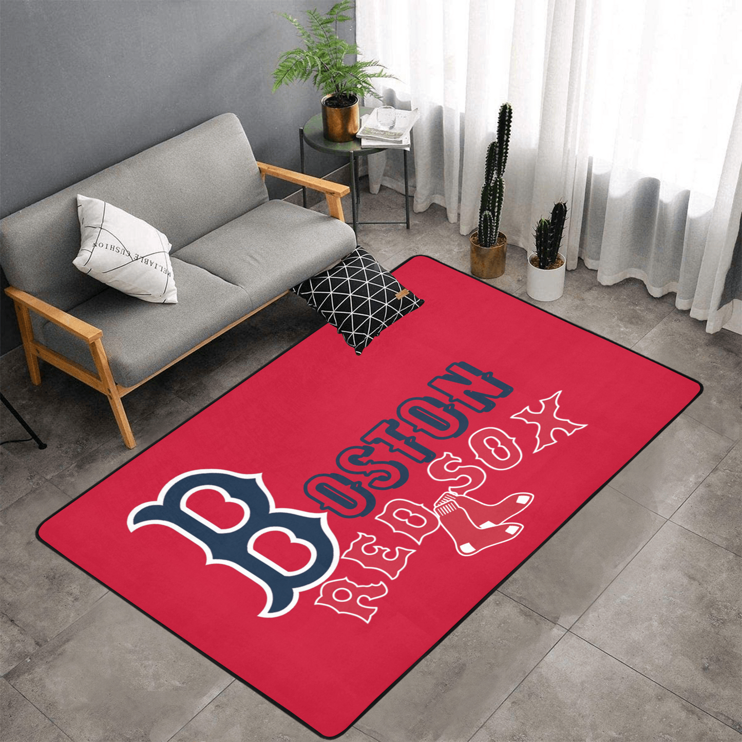 PERSONALISED BOSTON RED SOX TEAM RUG GIFT FOR HIM