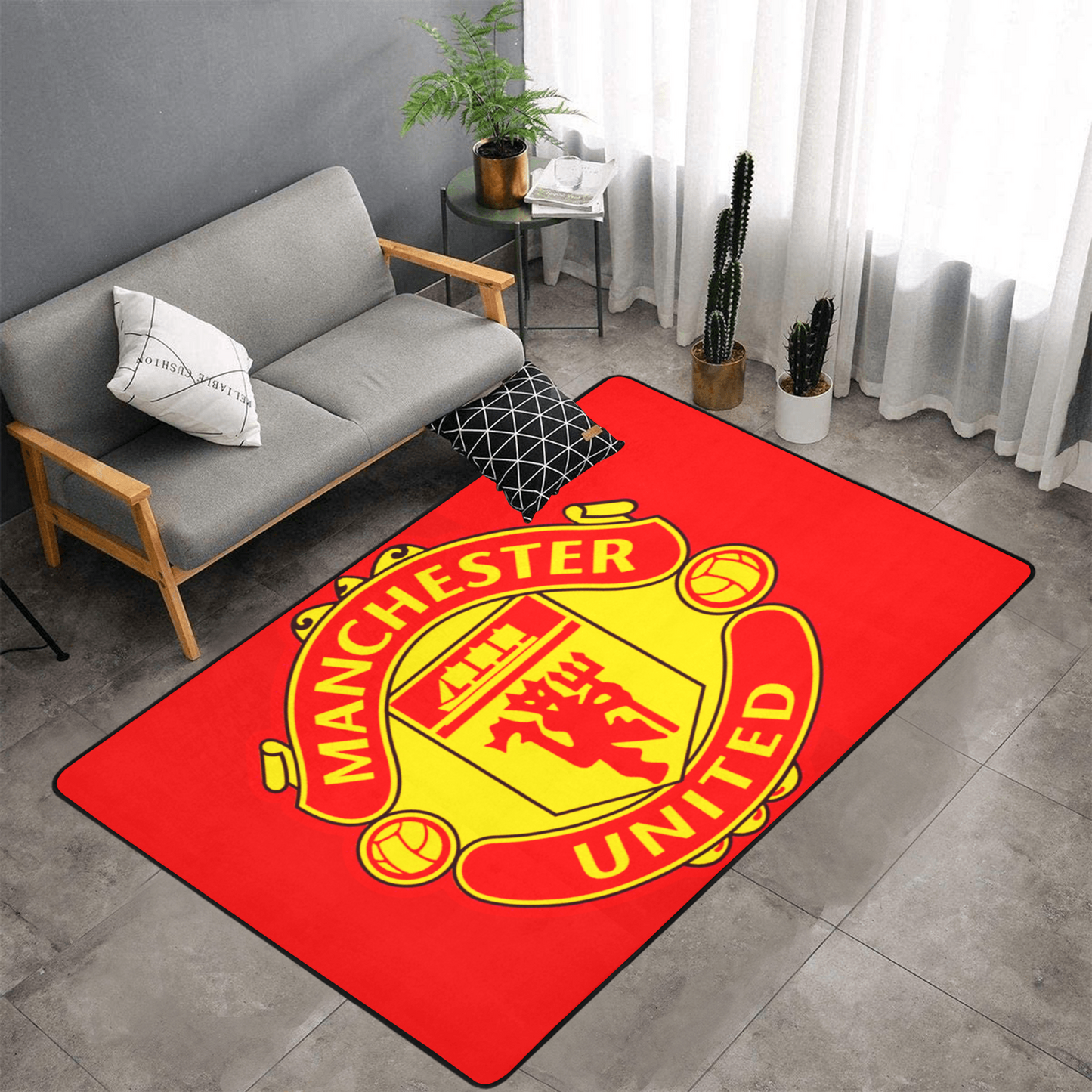 PERSONALISED MANCHESTER UNITED RED DEVILS FC TEAM RUG GIFT FOR HIM