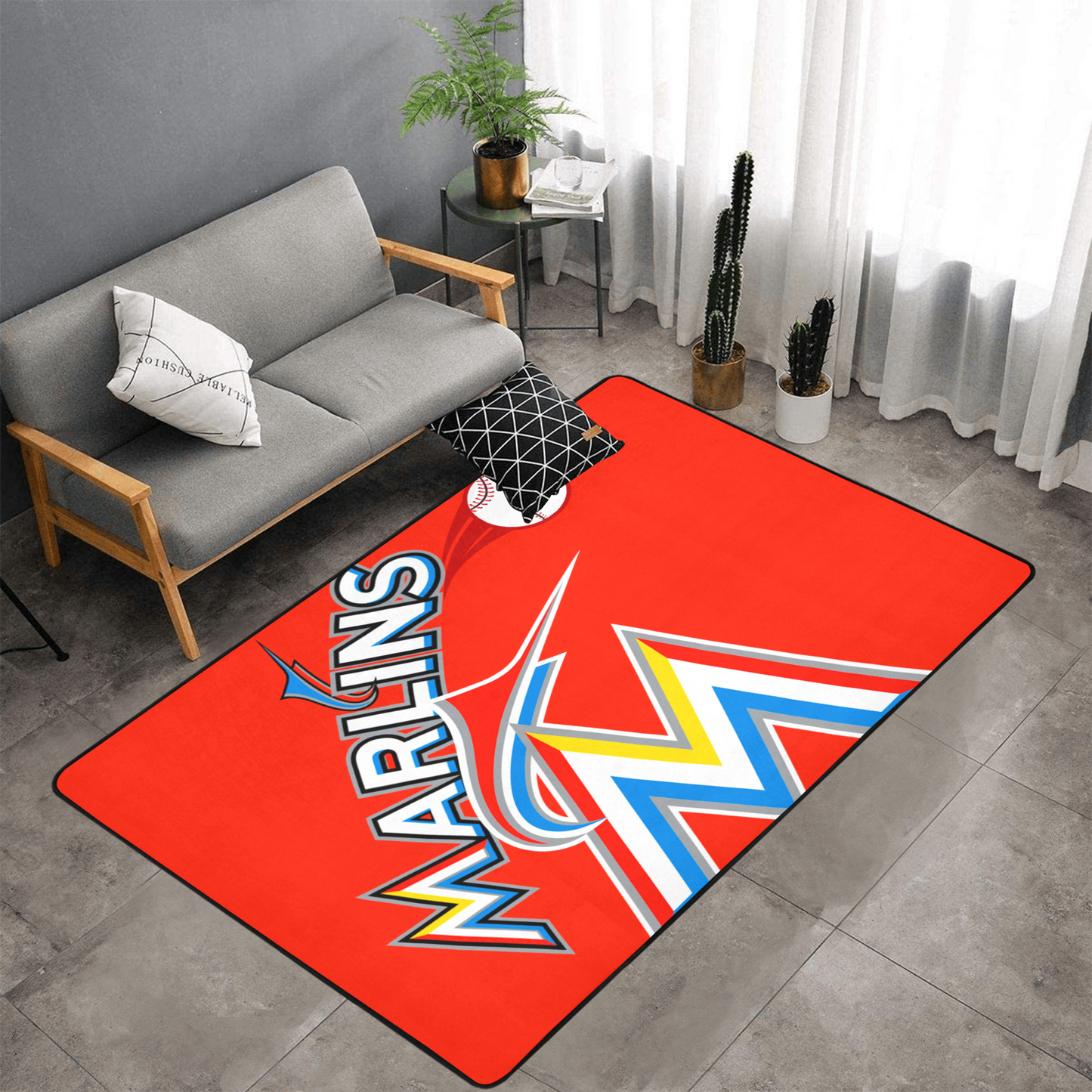 PERSONALISED MIAMI MARLINS TEAM RUG GIFT FOR HIM