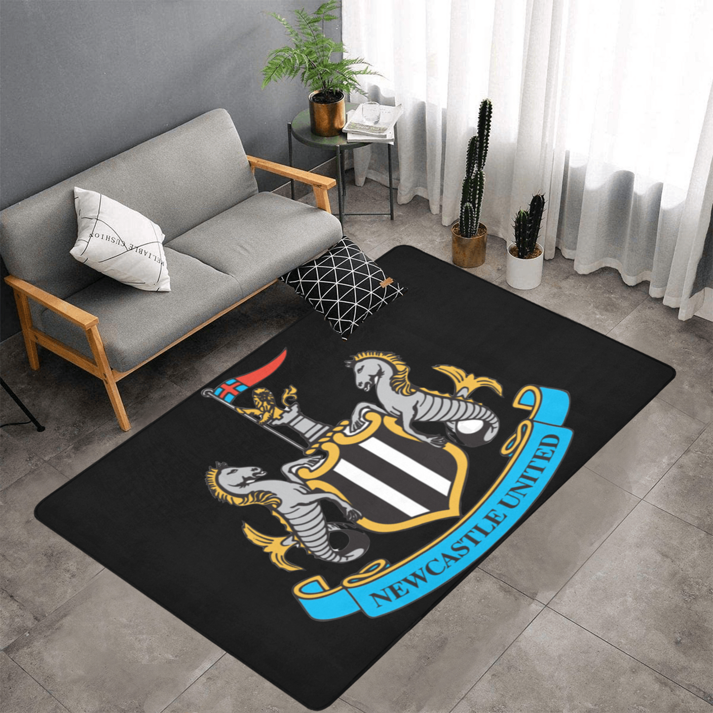 PERSONALISED NEWCASTLE UNITED TOON FC TEAM RUG GIFT FOR HIM
