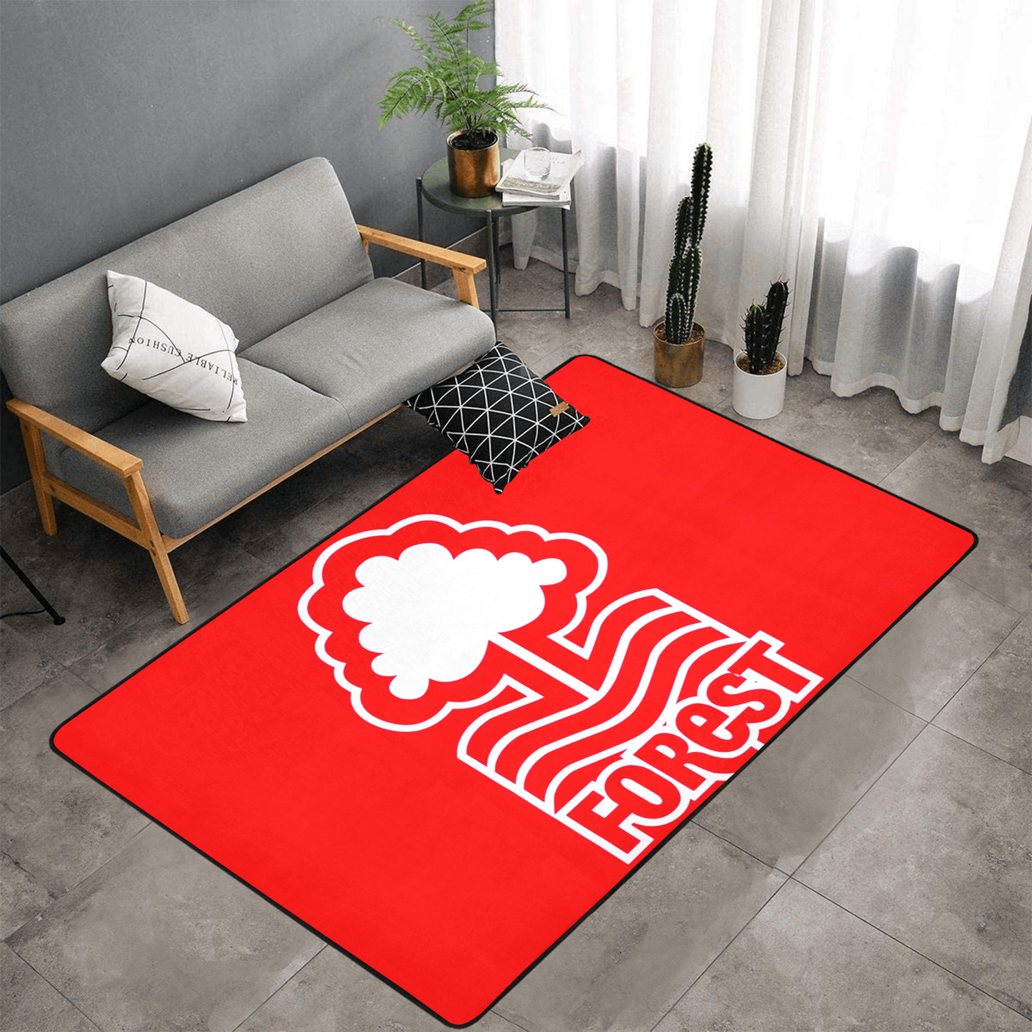 PERSONALISED NOTTINGHAM FOREST FC TEAM RUG GIFT FOR HIM