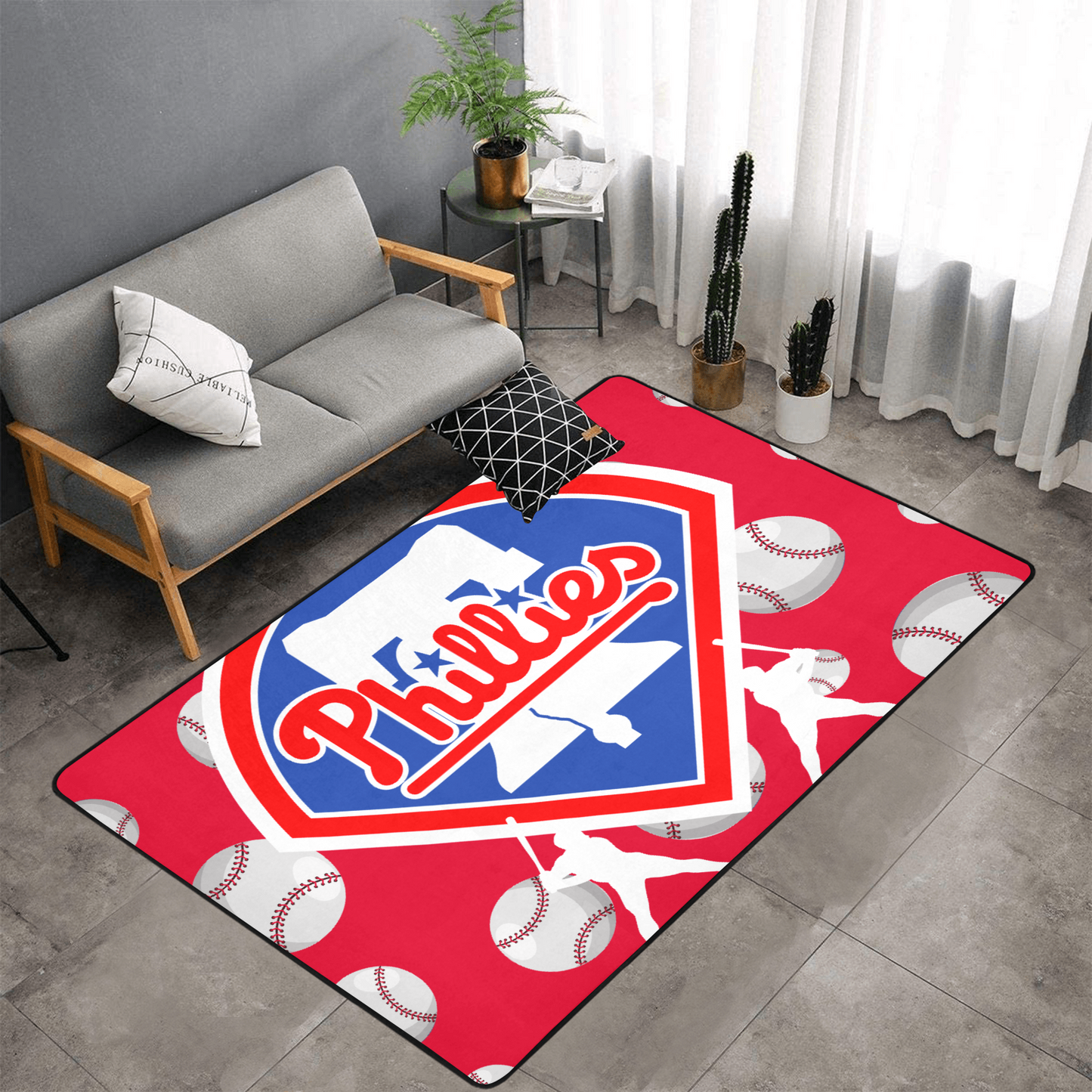 PERSONALISED PHILADELPHIA PHILLIES MLB TEAM RUG GIFT FOR HIM