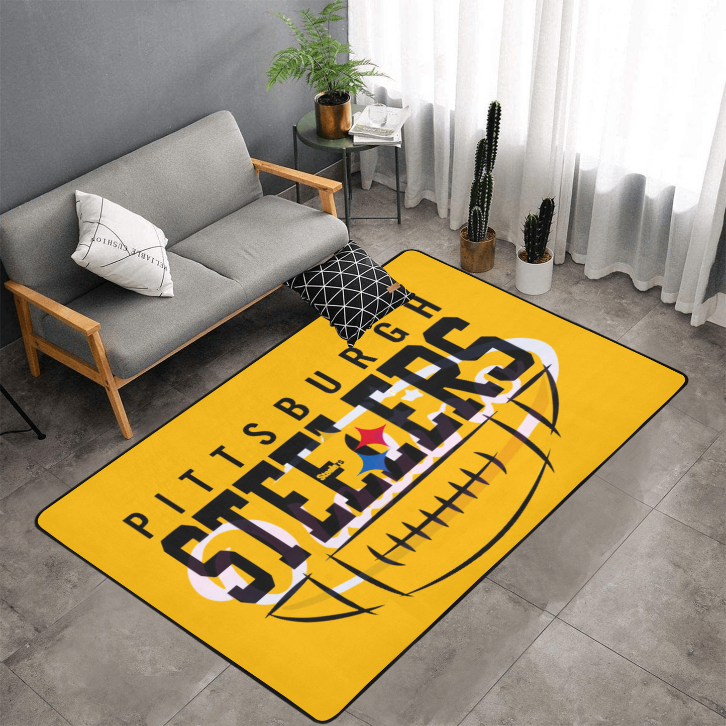 PERSONALISED PITTSBURGH STEELERS NFL TEAM RUG GIFT FOR HIM