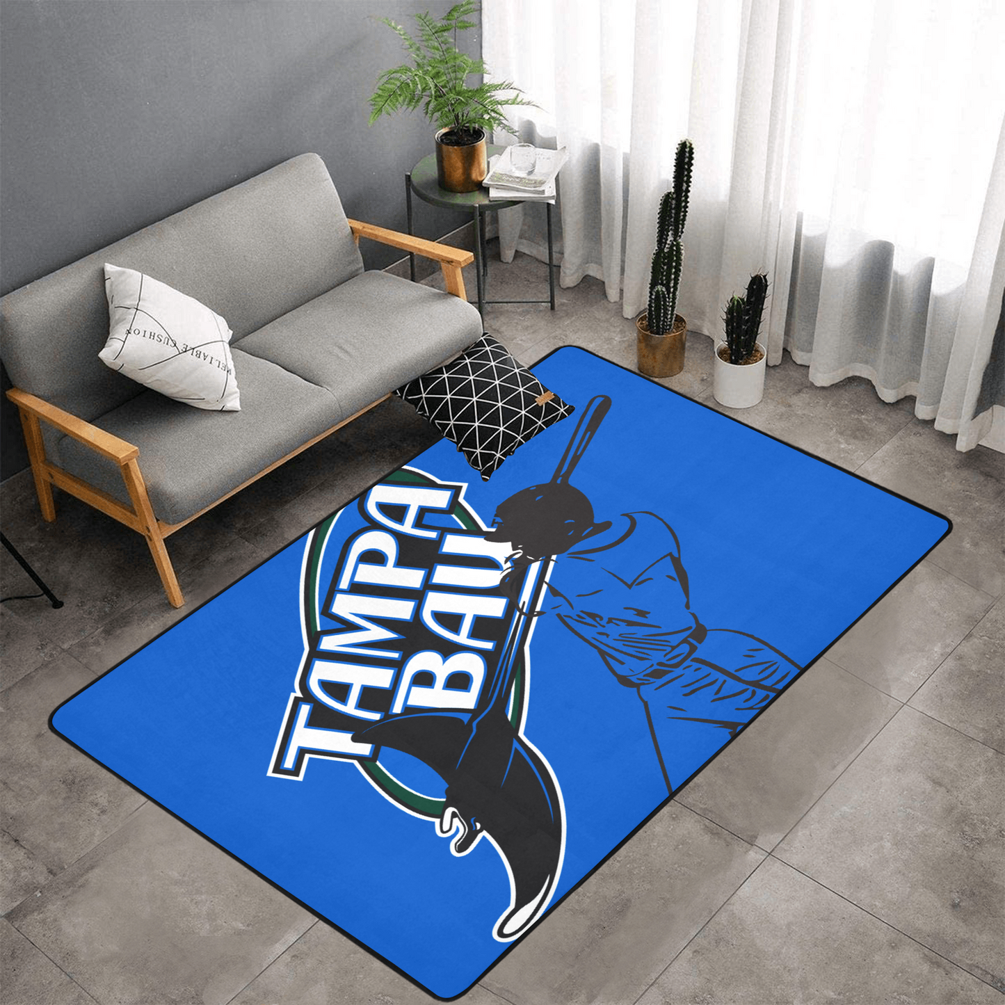 PERSONALISED TAMPA BAY BLUE RAYS MLB TEAM RUG GIFT FOR HIM