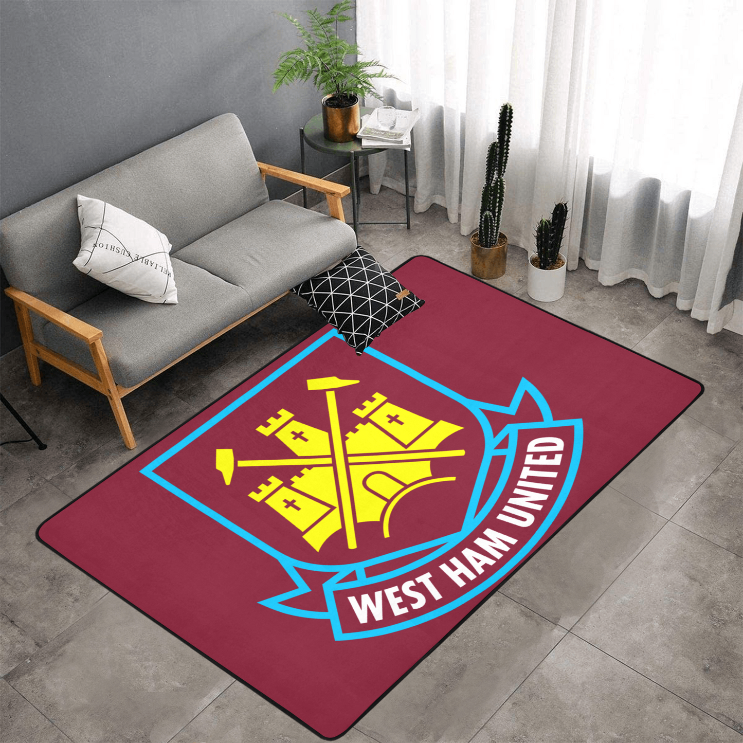 PERSONALISED WEST HAM FC TEAM RUG GIFT FOR HIM