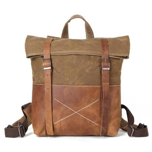 Oil Wax Wear-Resistant Canvas Travel Backpacked