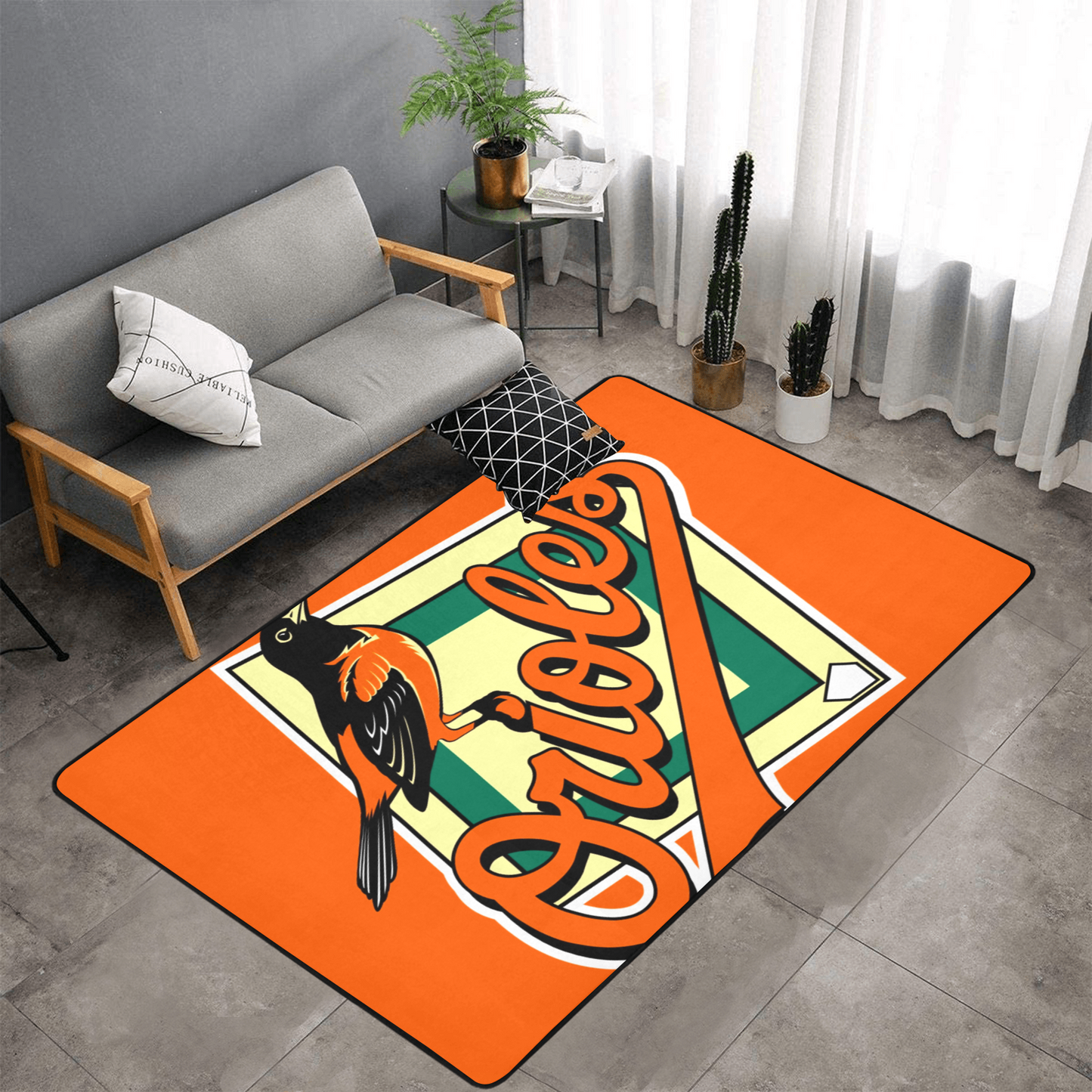 PERSONALISED BALTIMORE ORIOLES TEAM RUG GIFT FOR HIM 
