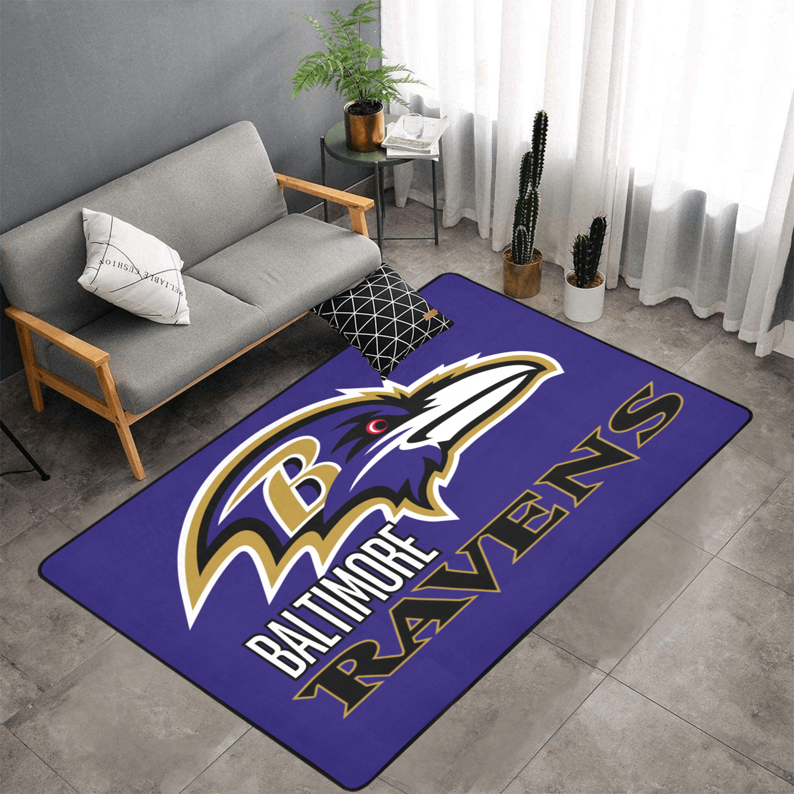 PERSONALISED BALTIMORE RAVENS NFL TEAM RUG 