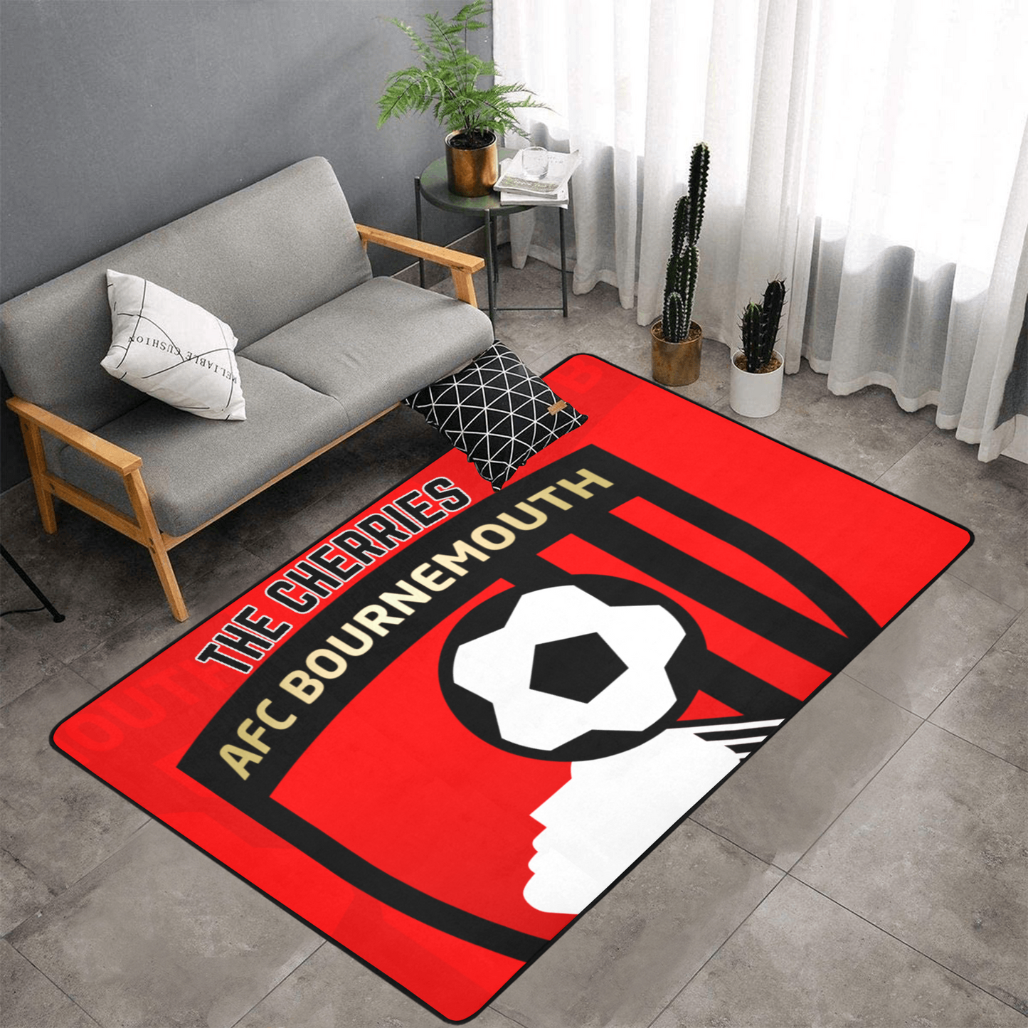 PERSONALISED BOURNEMOUTH FC TEAM RUG GIFT FOR HIM 