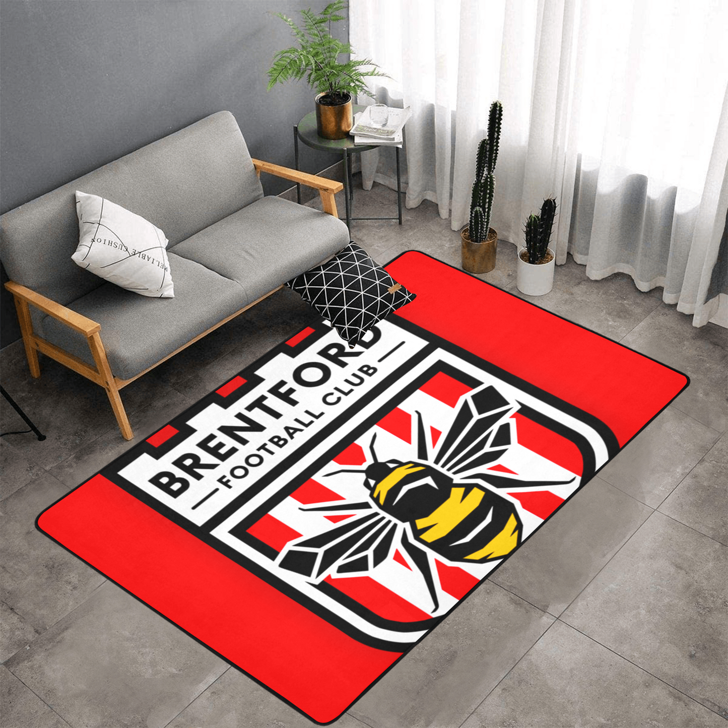 PERSONALISED BRENTFORD FC TEAM RUG GIFT FOR HIM 
