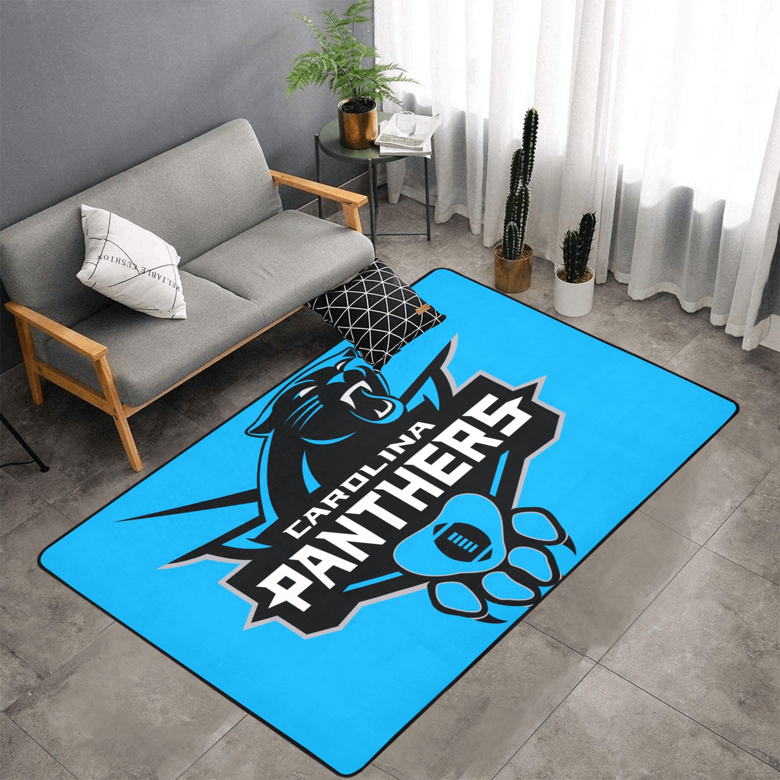PERSONALISED CAROLINA PANTHERS NFL TEAM RUG 