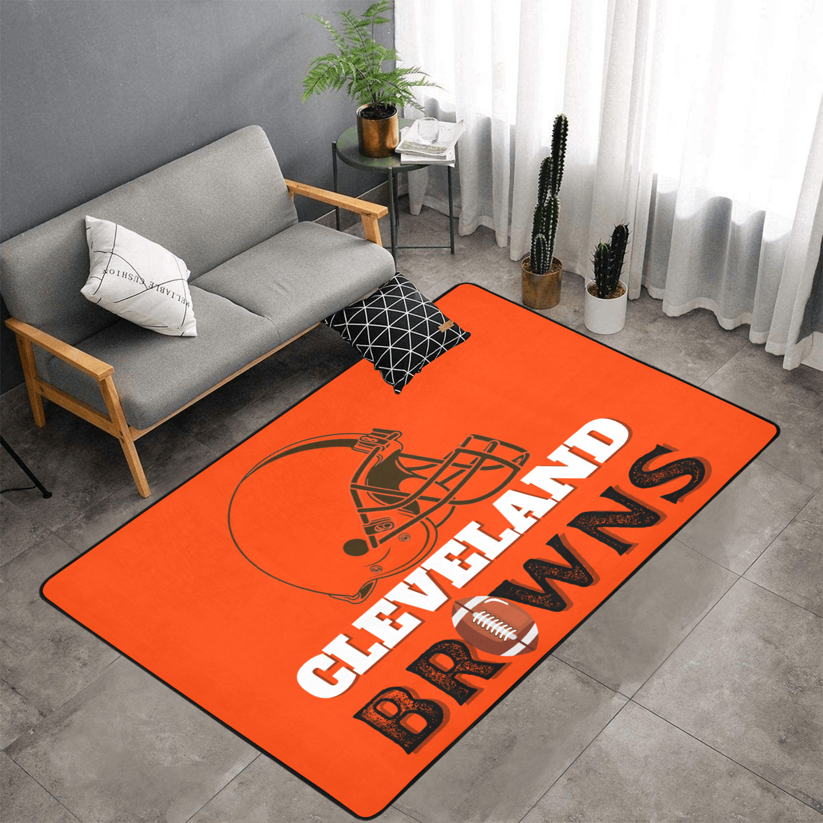 PERSONALISED CLEVELAND BROWNS NFL TEAM RUG GIFT FOR HIM 