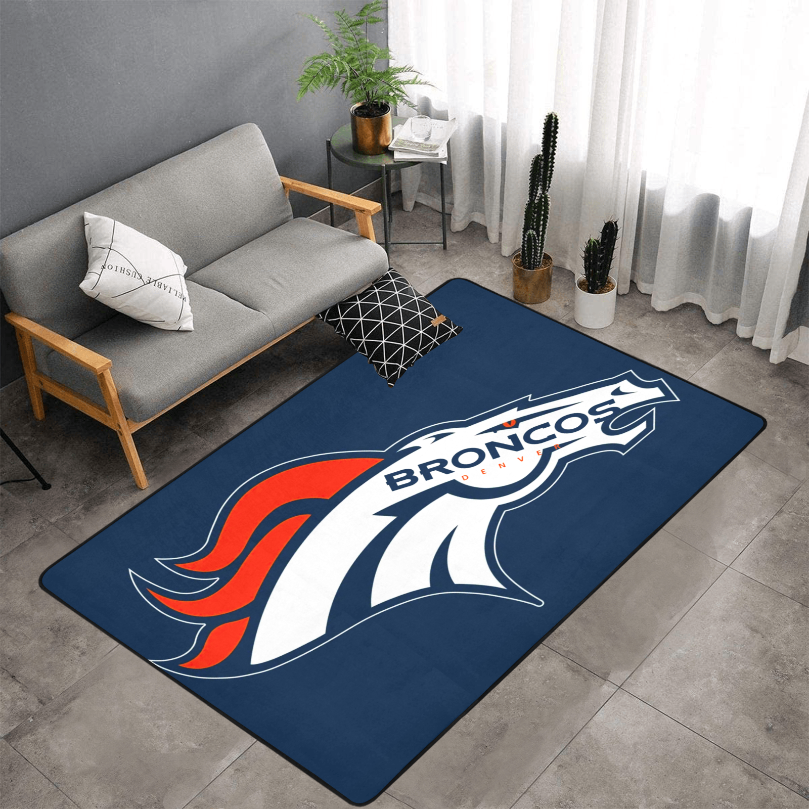 PERSONALISED DENVER BRONCOS NFL TEAM RUG GIFT FOR HIM 
