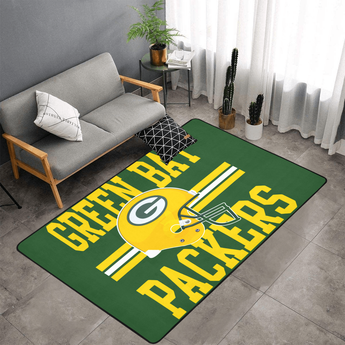 PERSONALISED GREEN BAY PACKERS NFL TEAM RUG GIFT FOR HIM 