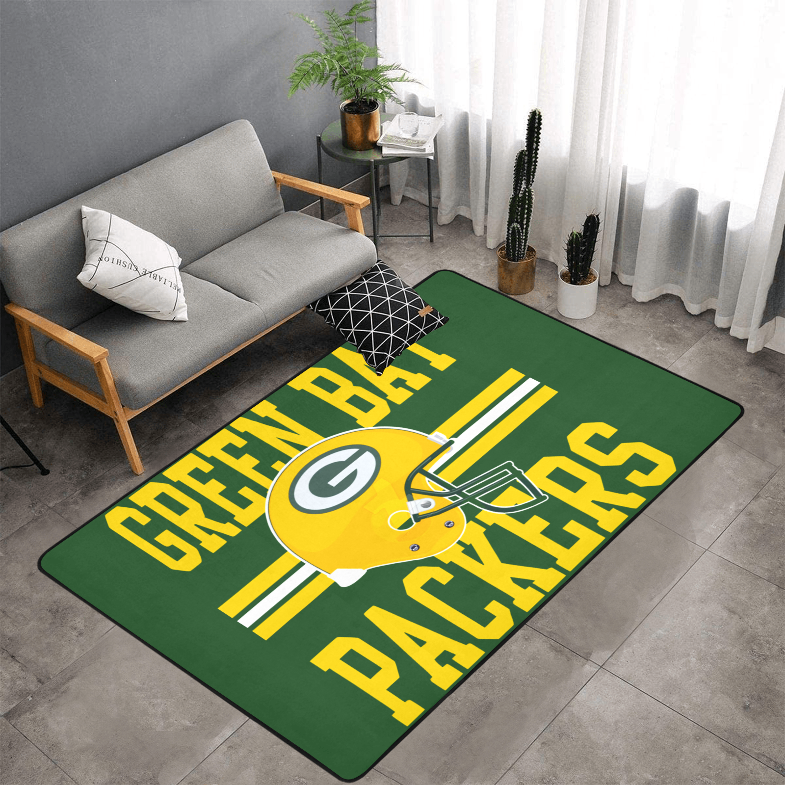 PERSONALISED GREEN BAY PACKERS NFL TEAM RUG GIFT FOR HIM 