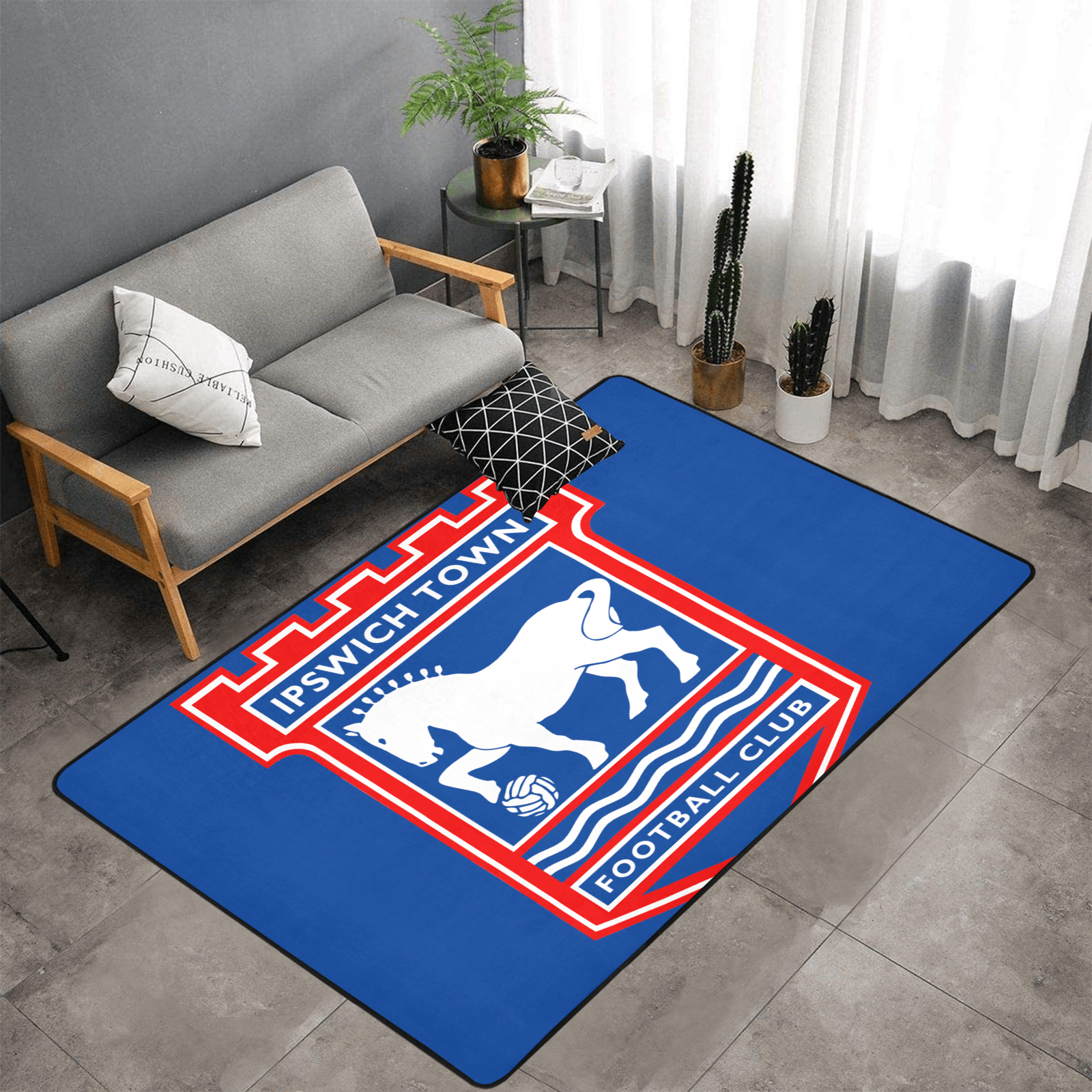 PERSONALISED IPSWICH TOWN FC TEAM RUG GIFT FOR HIM 