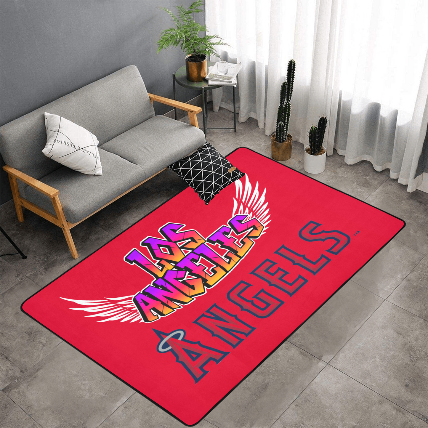 PERSONALISED LA ANGELS MLB TEAM RUG GIFT FOR HIM 