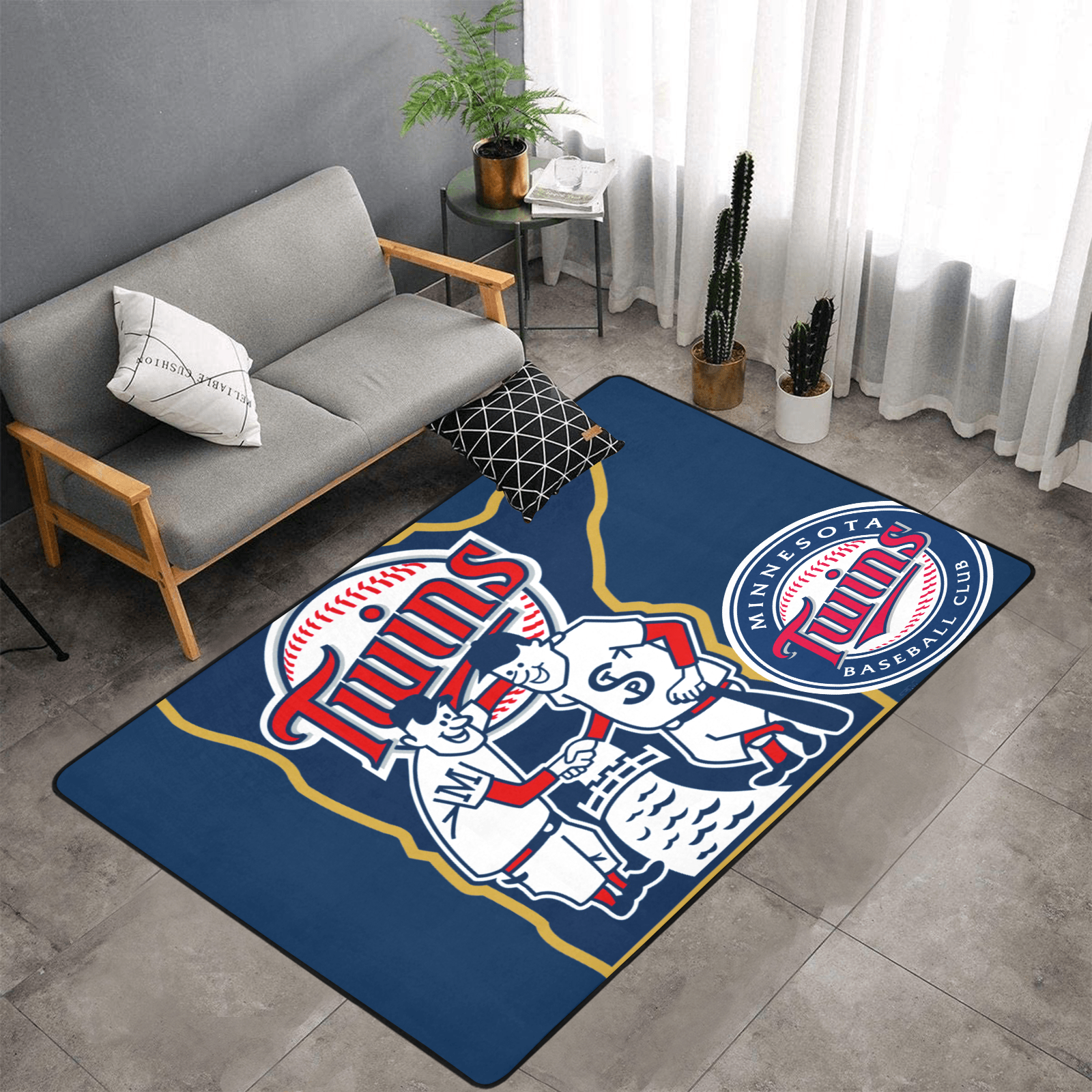 PERSONALISED MINNESOTA TWINS TEAM RUG GIFT FOR HIM MLB