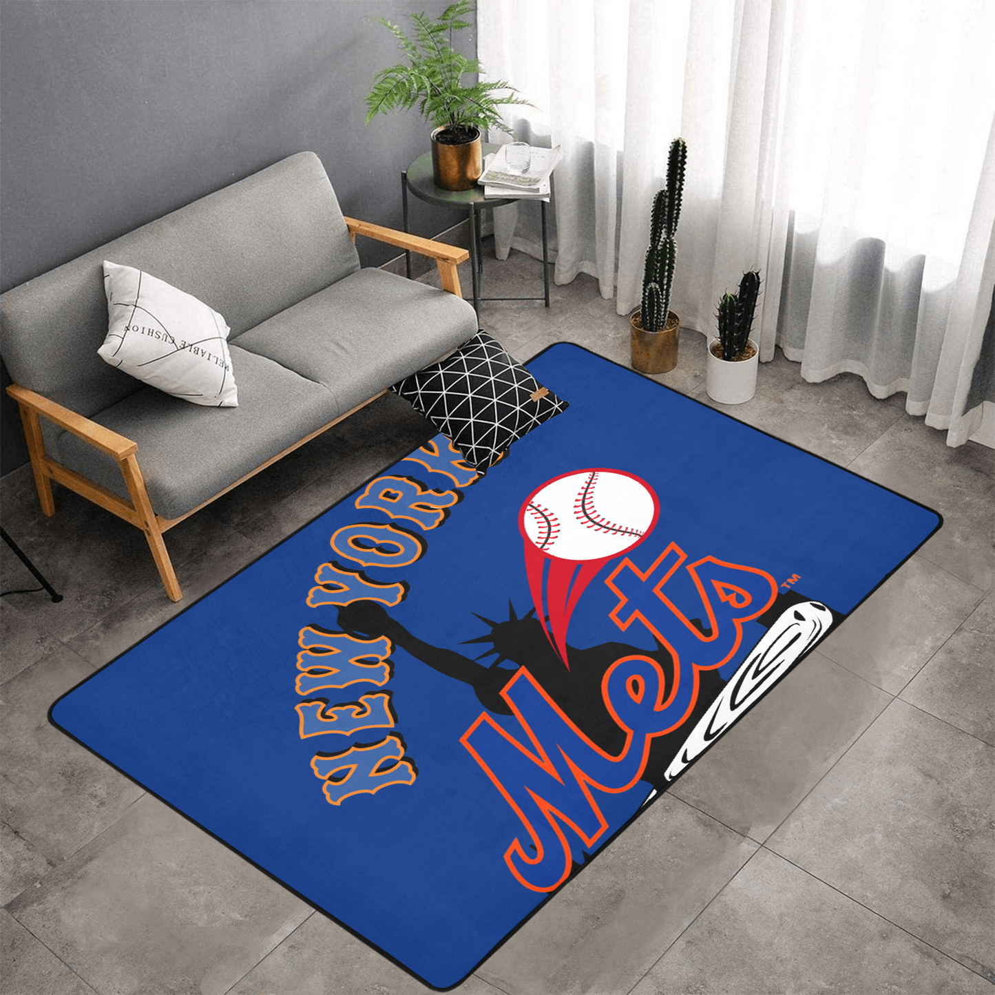 PERSONALISED NEW YORK METS MLB TEAM RUG GIFT FOR HIM 