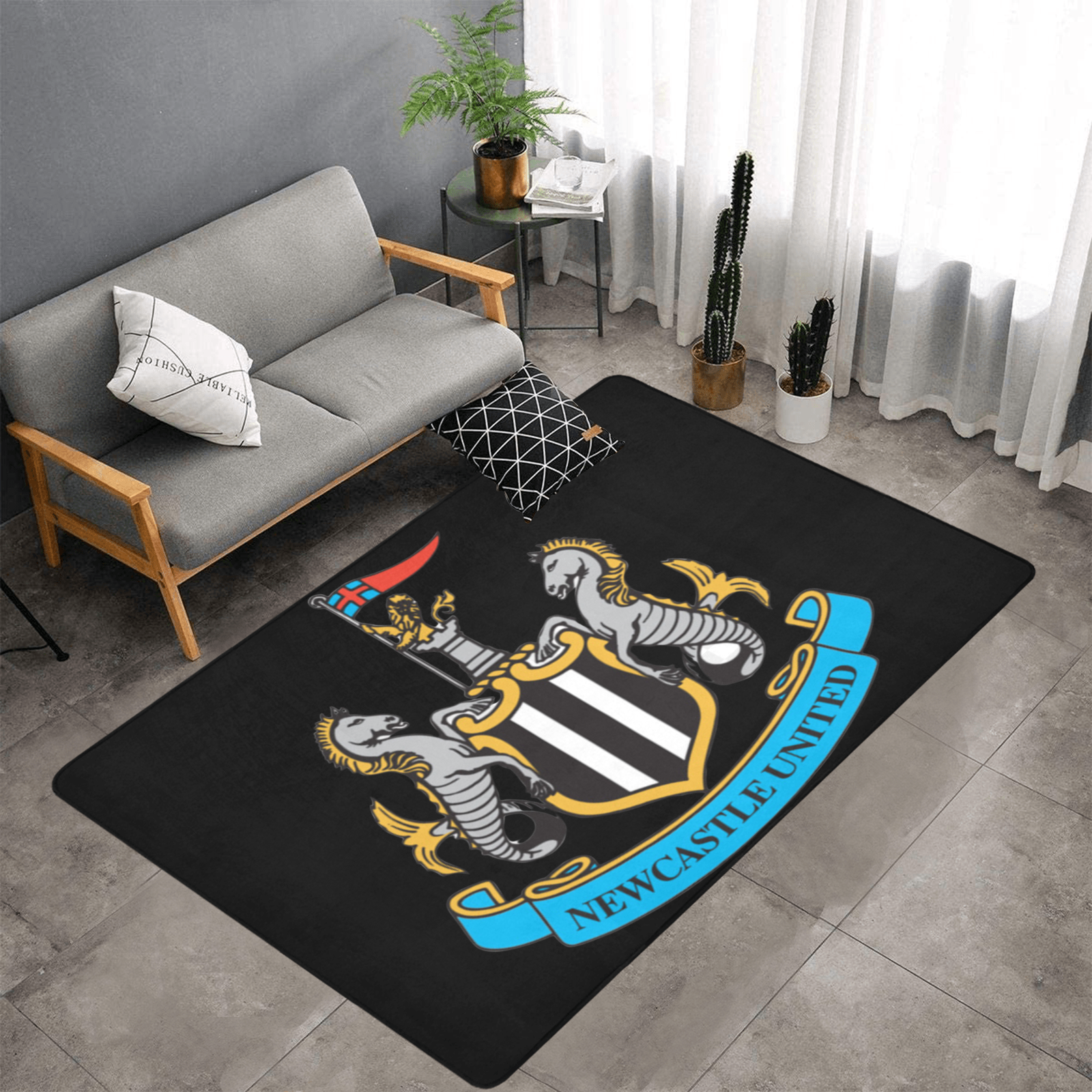 PERSONALISED NEWCASTLE UNITED TOON FC TEAM RUG GIFT FOR HIM 