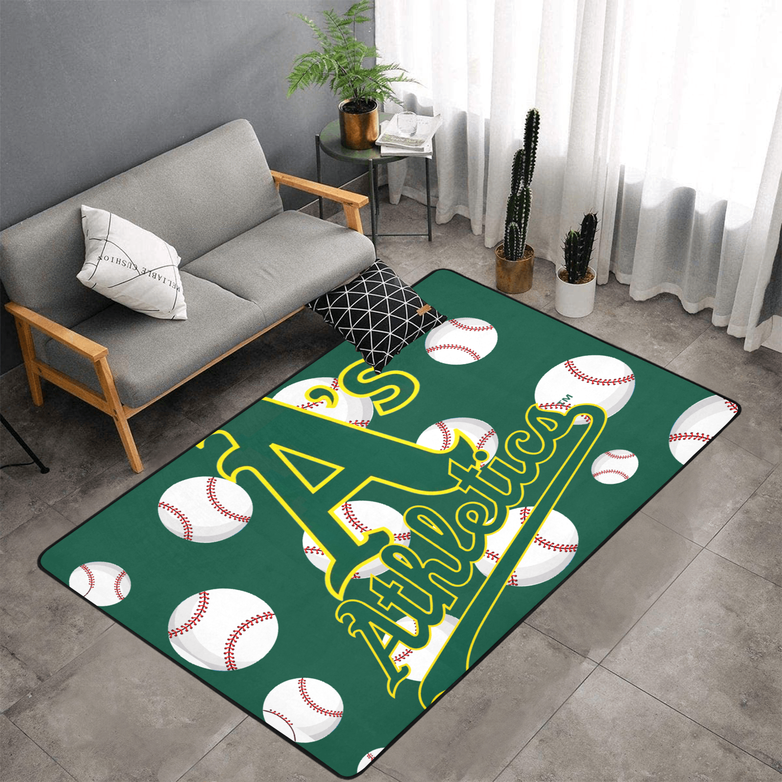 PERSONALISED OAKLAND ATHLETICS MLB TEAM RUG GIFT FOR HIM 