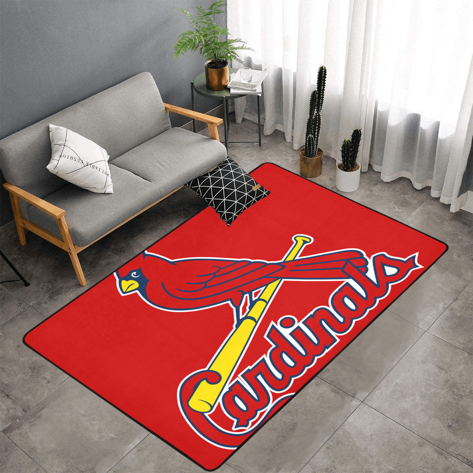 PERSONALISED ST LOUIS CARDINALS MLB TEAM RUG GIFT FOR HIM 