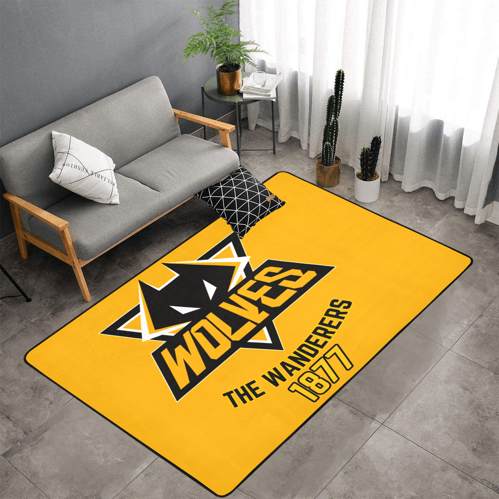 PERSONALISED WOLVES FC TEAM RUG GIFT FOR HIM 