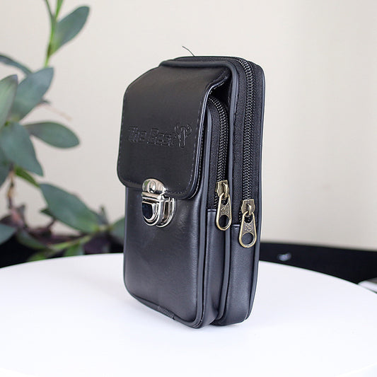 Men's  Pu Leather Waist Bag